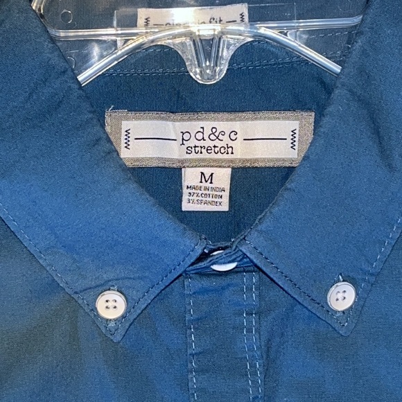 EUC PD&C stretched short sleeve cotton Button down medium - Picture 9 of 9